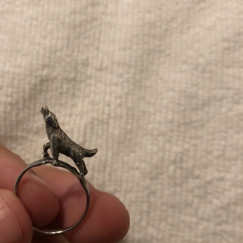 New verameat wolf ring 5.5 sterling silver